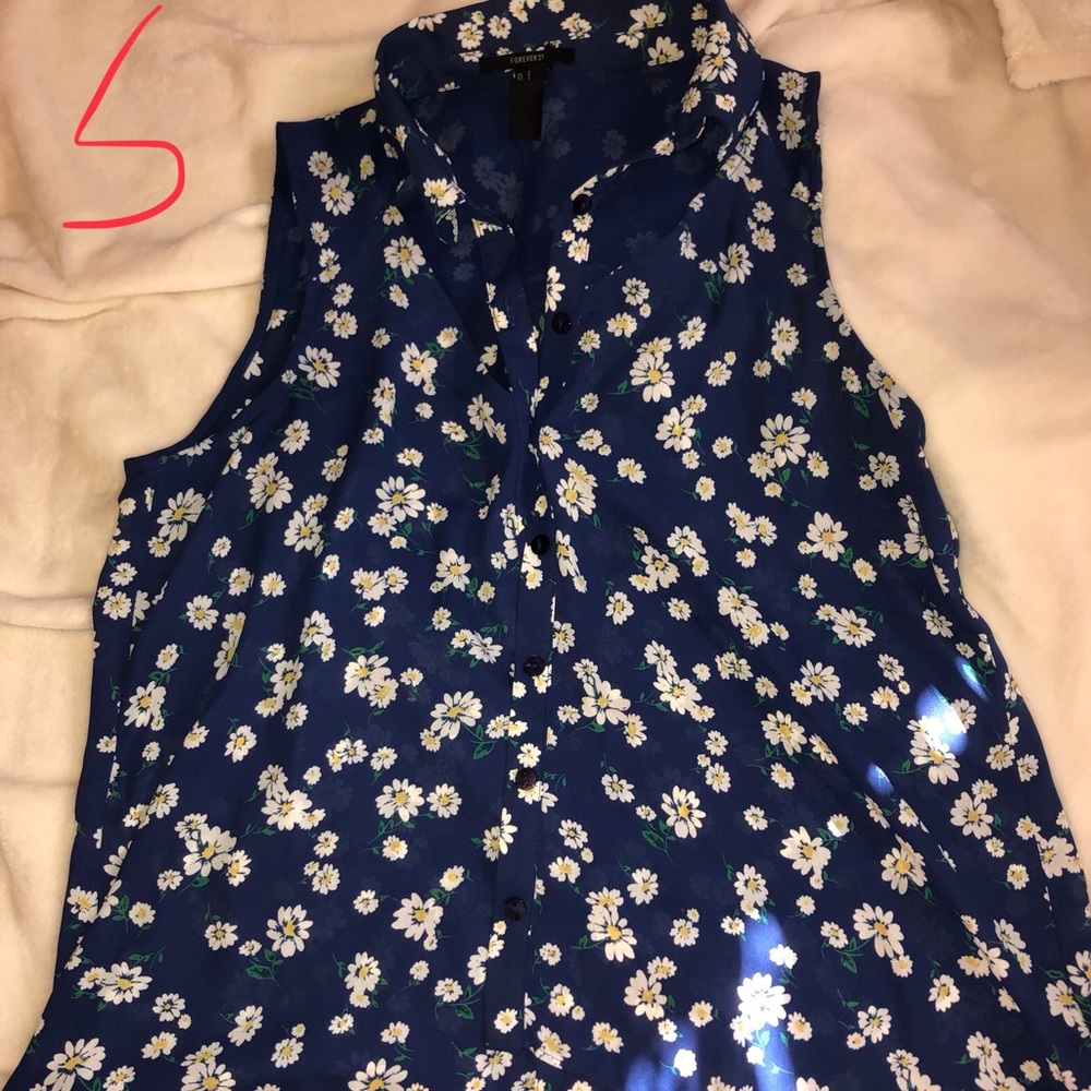 Blue flower blouse